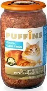 Консервы Puffins Лосось, судак и тунец для кошек 650г (6117)