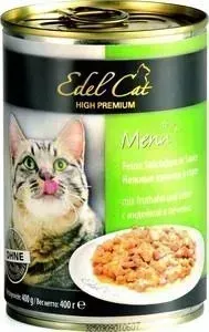 Консервы Edel Cat Menu нежные кусочки в соусе с индейкой и печенью для кошек 400г (17303)