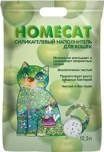 Наполнитель HomeCat Яблоко силикагелевый впитывающий с ароматом яблока для кошек 12,5л
