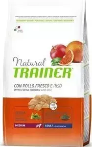 Сухой корм Trainer Natural Medium Adult with Fresh Chicken and Rice с курицей и рисом для взрослых собак средних пород 3кг