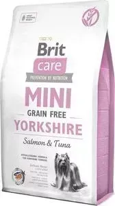 Сухой корм Brit Care MINI Grain-Free Yorkshire Salmon Tuna беззерновой с лососем и тунцом для собак породы йоркширский терьер 2кг (520190)