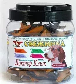 Лакомство GreenQZin Свежинка Доктор клык освежитель дыхания лосось для собак всех пород 630г (KISI630t)