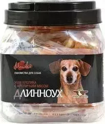 Лакомство GreenQZin Miniki Длинноух уши кролика с кроличьим мясом для собак мелких пород 270г (RbEar270Pc)