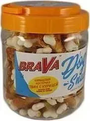 Лакомство BraVa Dog Snacks кальциевая косточка твин с курицей для собак 700 г (110698)