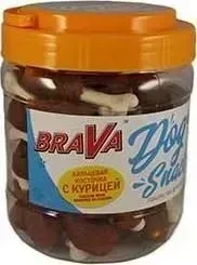 Лакомство BraVa Dog Snacks кальциевая косточка с курицей для собак 700 г (110700)