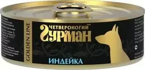 Консервы Четвероногий гурман Golden Line индейка для собак 100г