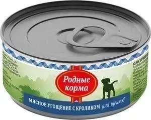 Корм Родные Корма Мясное угощение с Кроликом для щенков 100г
