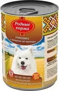 Корм Родные Корма Говядина с овощами по-казацки для собак 970г