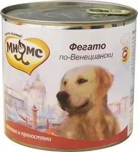 Консервы Мнямс Фегато по-Венециански с телячей печеню и пряностями для собак 600г