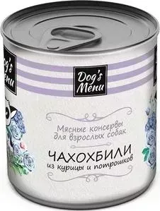 Консервы Dog&amp;#039;s Menu Dog&s Menu Чахохбили из курицы и потрошков для взрослых собак 750г