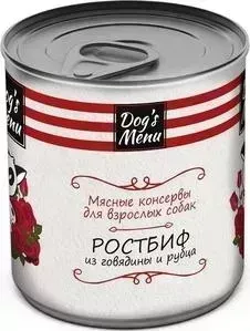 Консервы Dog&amp;#039;s Menu Dog&s Menu Ростбиф из говядины и рубца для взрослых собак 750г