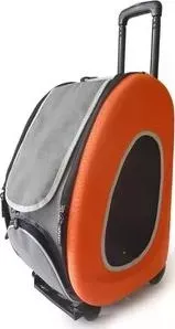 Сумка Ibiyaya -тележка складная оранжевая 3 в 1 (сумка, рюкзак, тележка) для собак до 8 кг (FC1008-O)