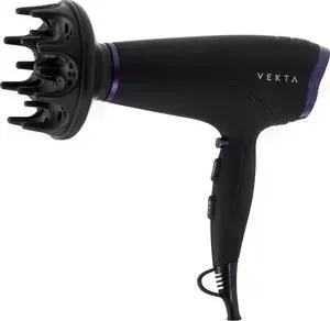 Фен VEKTA HDM-2202H черный/фиолетовый
