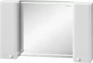 Зеркальный шкаф EDELFORM Нота 103,1x63 с подсветкой, белый (35657)