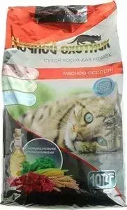 Сухой корм Ночной охотник Мясное ассорти для взрослых кошек 10кг