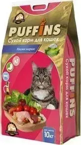 Сухой корм Puffins Мясное жаркое для кошек 10кг