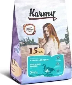 Сухой корм Karmy Hypoallergenic Cat Утка гипоаллергенный для кошек, склонных к пищевой аллергии 1,5кг