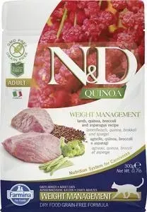 Сухой корм Farmina ND Cat GF Quinoa Weight Management Lamb Broccoli Asparagus беззерновой с ягненком киноа брокколи и спаржей для кошек 300г: характер