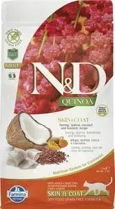 Сухой корм Farmina ND Cat GF Quinoa Skin Coat Herring Coconut Turmeric беззерновой с сельдью киноа кокосом и куркумой для кошек 1,5 кг