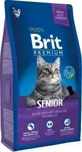 Сухой корм Brit Premium Cat Senior с курицей и печенью для пожилых кошек 1,5кг (513321)