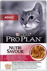 Паучи PRO PLAN Nutri Savor Adult Cat Chunks Duck in Gravy кусочки в соусе с уткой для кошек 85 г (12342770)