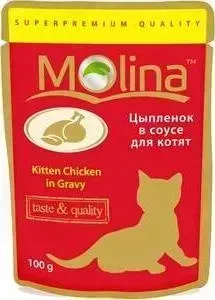 Паучи Molina Taste Quality Kitten Chicken in Gravy цыплёнок в соусе для котят 100г (1150)