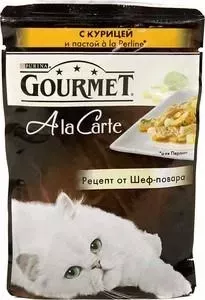 Паучи Gourmet A la Carte с курицей и пастой Perline рецепт от шеф-повара для кошек 85г (12242400)