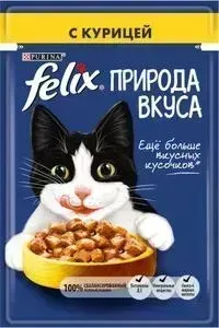 Паучи Felix Природа Вкуса с курицей для кошек 85г (12392207)