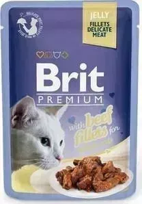 Паучи Brit Premium JELLY with Beef Fillets for Adult Cats кусочки в желе с говяжим филе для взрослых кошек 85г (518470)