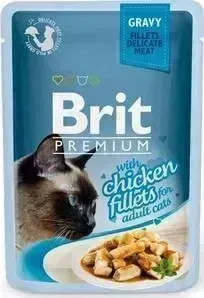 Паучи Brit Premium GRAVY with Chicken Fillets for Adult Cats кусочки в соусе с куриным филе для взрослых кошек 85г (518524)