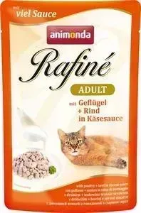Паучи Animonda Rafine Adult with Poultry + Beef in Cheese Sauce с домашней птицей и говядиной в сырном соусе для кошек 100г (83799)