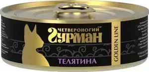 Консервы Четвероногий гурман Golden Line телятина для кошек 100г