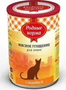 Корм Родные Корма Мясное угощение с Индейкой для кошек 340г