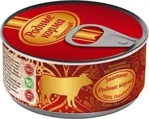 Корм Родные Корма Знатные 100 &#037; Говядина для кошек 100г