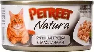 Консервы Petreet Natura куриная грудка с оливками для кошек 70г