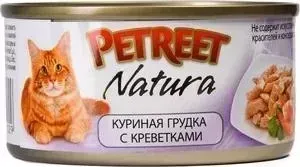 Консервы Petreet Natura куриная грудка с креветками для кошек 70г