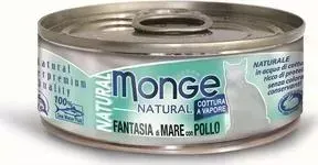 Консервы Monge Cat Natural Fantasy of the Sea with Chicken с морепродуктами и курицей для кошек 80г
