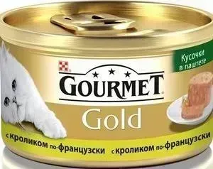 Консервы Gourmet Gold кусочки в паштете с кроликом по-французски для кошек 85г (12254211)