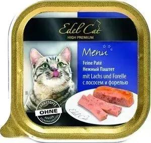 Консервы Edel Cat Menu нежный паштет с лососем и форелью для кошек 100г (17401)