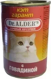 Консервы Dr.ALDER&amp;#039;s Dr.ALDER&s Кэт гарант сочные кусочки с говядиной для кошек 415г (1920)