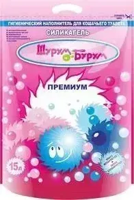 Бур Шурум-Бурум Наполнитель Премиум впитывающий силикагелевый для кошек 15л (синий)