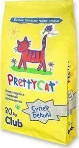 Наполнитель PrettyCat Супер белый комкующийся с ароматом горной лаванды для кошек 20кг Club