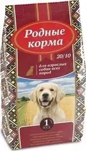 Корм Родные Корма Сухой Родные а 20/10 для взрослых собак всех пород 1 пуд 16,38кг