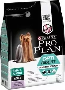 Сухой корм PRO PLAN OPTIDIGEST Grain Free Small Mini беззерновой с индейкой для собак мелких пород с чувствительным пищеварением 2,5кг (12384758)