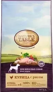 Сухой корм NATURE&amp;#039;S TABLE NATURE&S TABLE Курица с рисом для взрослых собак мелких пород 2,3кг (10179259)