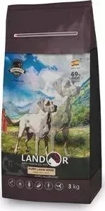 Сухой корм LANDOR Puppy Large Breed Lamb with Rice гипоаллергенный с ягнёнком и рисом для щенков крупных пород 3 кг