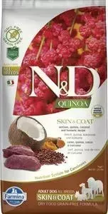 Сухой корм Farmina ND Dog GF Quinoa Skin Coat Venison Coconut Turmeric беззерновой с олениной киноа кокосом и куркумой для собак 7кг