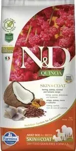 Сухой корм Farmina ND Dog GF Quinoa Skin Coat Herring Coconut Turmeric беззерновой с сельдью киноа кокосом и куркумой для собак 7кг