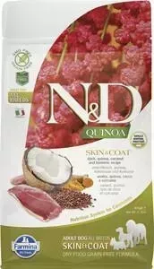 Сухой корм Farmina ND Dog GF Quinoa Skin Coat Duck Coconut Turmeric беззерновой с уткой киноа кокосом и куркумой для собак 800г