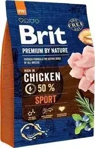 Сухой корм Brit Premium by Nature Sport Hight in Chicken с курицей для активных собак всех пород 3кг (526666)